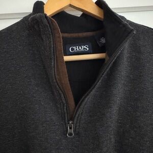 Chaps Men's Black Warm Cotton Quarter-Zip Size L